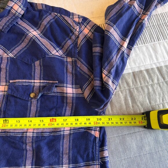 Jachs Girlfriend Casual Button Down Womens Large Purple Pink Plaid Flannel Shirt - Picture 4 of 6